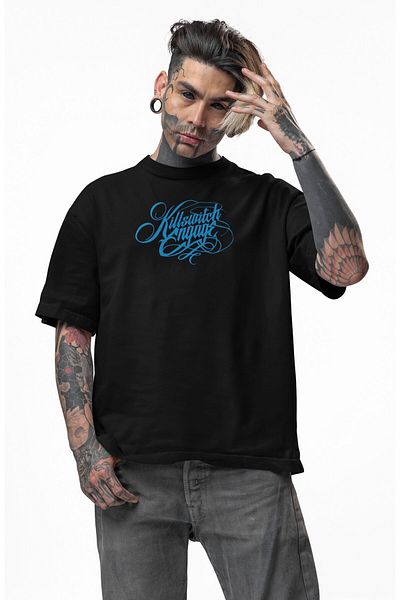 Fuddy Moda Μπλουζάκι με στάμπα στην πλάτη Oversize Killswitch Engage Sign, Unisex μπλουζάκι με θέμα την ροκ μπάντα