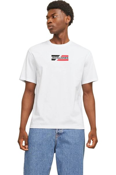 Jack & Jones Tricou JACK & JONES Corp Graphic - 12268415-Λευκό