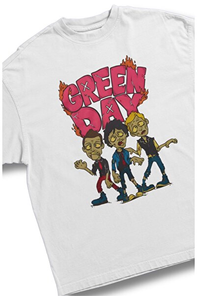 Fuddy Moda Μπλουζάκι με στάμπα μινιατούρα Greenday Oversize, μπλουζάκι με θέμ...