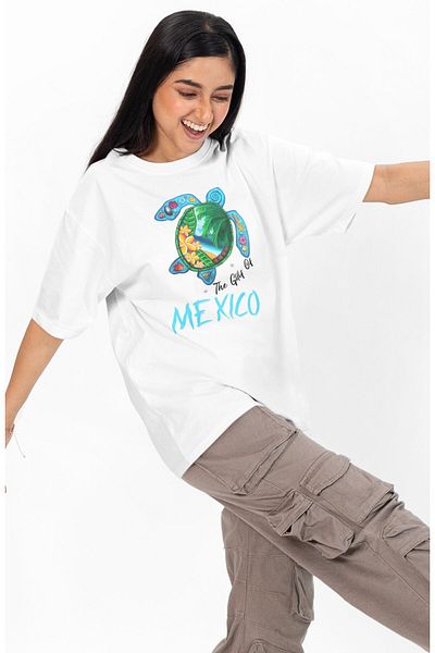 Fuddy Moda Tricou oversize cu scrisul Golful Mexicului, tricou unisex cu tematică de vară