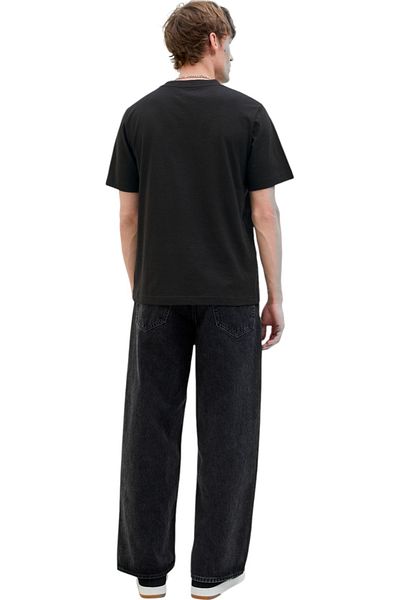 Jack & Jones Tricou JACK & JONES Sago Logo Slub - 12276524-Μαύρο