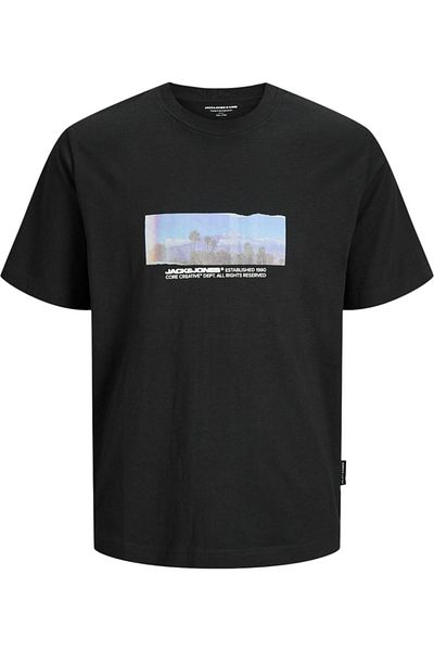 Jack & Jones Tricou JACK & JONES Sago Photo Club - 12276525-Μαύρο