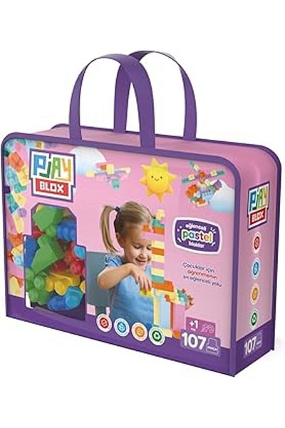 STOREMAX Playblox Pastel Building Blocks Set, 107 Pieces of Pastel Colored Large Blocks, Creative Building Toys