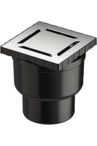 NETWORK ART Vitra V-Flow Square 5607324 Insulated Shower Drain, Bottom Outlet, 15X15 Cm, Dk 800 Cover, Polished Chrome