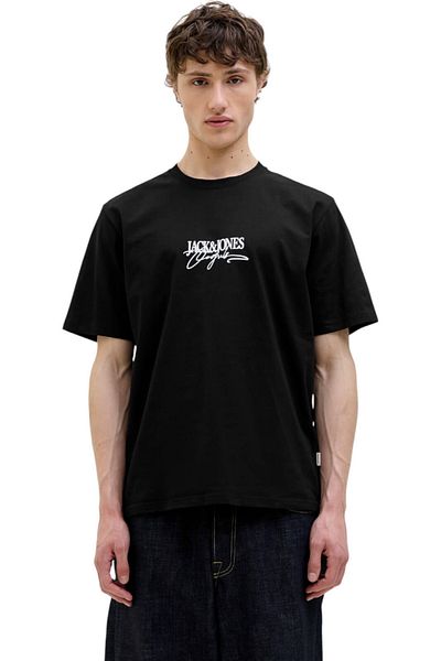 Jack & Jones Tricou JACK & JONES Almeria Branding - 12276784-Μαύρο