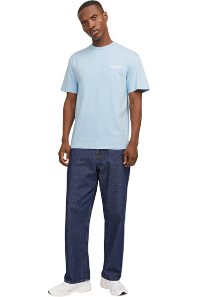 Jack & Jones Tricou JACK & JONES Beau Μπροστινό Στάντστεντ - 12275012-Chambray Blue