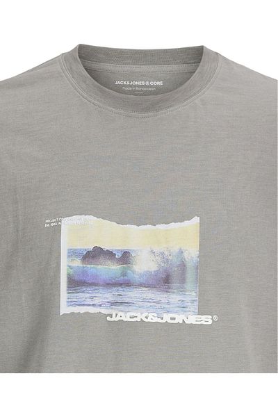 Jack & Jones Tricou JACK & JONES Sago Photo Club - 12276525-Γκρι Φανέλα