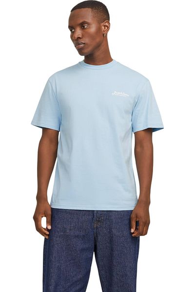 Jack & Jones Tricou JACK & JONES Beau Μπροστινό Στάντστεντ - 12275012-Chambray Blue