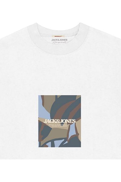 Jack & Jones Tricou JACK & JONES Avira AOP Crew - 12281811-Φωτεινό Λευκό