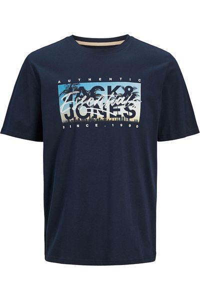 Jack & Jones Tricou JACK & JONES Colton Photoprint - 12268438-Sky Captain