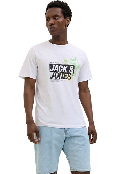 Jack & Jones Tricou JACK & JONES Jaxon LN - 12269390-Λευκό