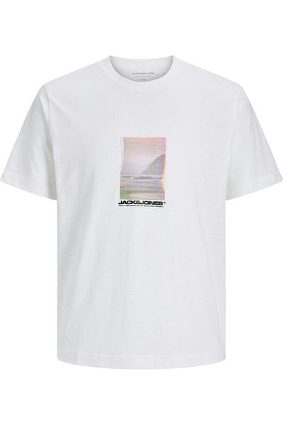 Jack & Jones Tricou JACK & JONES Φωτογραφικό Κέντρο Sago - 12276525-Φωτεινό Λευκό