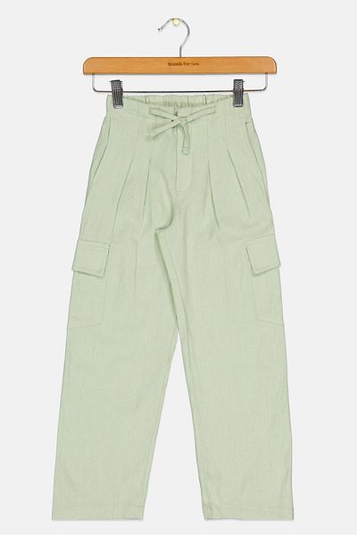 Koton Kids Girl Solid Pants, Mint Green