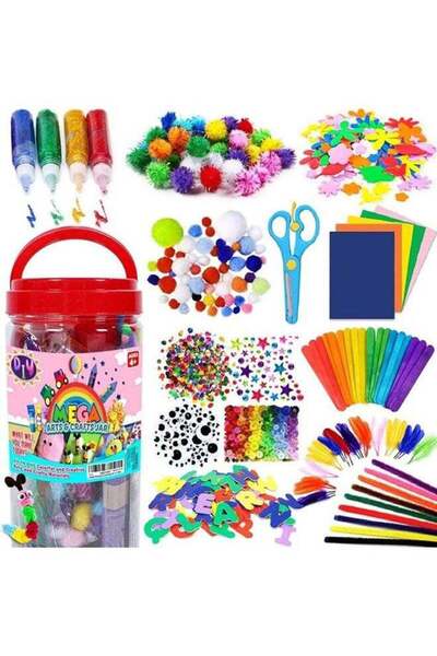 LIXADA مجموعة أدوات فنية وحرفية ملونة مكونة من 1000 قطعة للأطفال بعمر 4 سنوات فما فوق