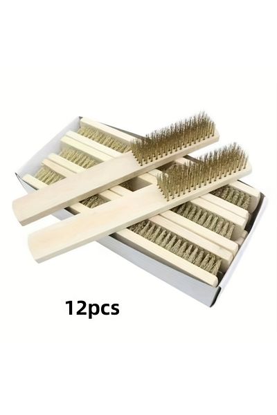 Choice 12pcs 12pcs Heavy-Duty Copper Wire Brush Set-Effective Brush with Sturdy Handle for Paint Scrubbing