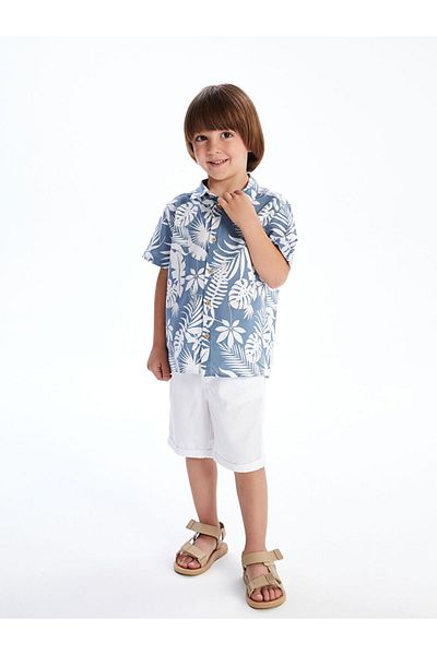 LC Waikiki Lcw Kids Printed Viscose Boys' Shirt and Shorts 2 Pcs