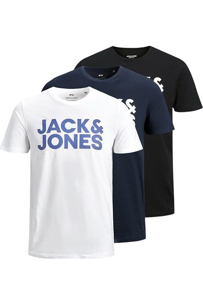 Jack & Jones Μπλούζα JACK & JONES Corp Logo LP Multipack - 3 μπλουζάκια - 12191762-Λευκό
