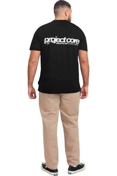 Jack & Jones Tricou JACK & JONES Union Back Print PLS - 12279627-Μαύρο