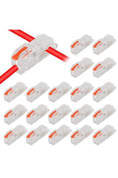 AOKIN 20pcs red 20PCS T Tap Wire Connectors 1 in 1out Red Terminals,Low Voltage Wire Splitter Connector Pu