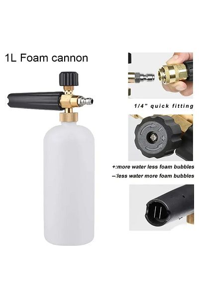 Choice A 1L Snow Foam Spray Pot, High-Pressure Car Wash Sprayer with 1/4" Nozzle, Durable Foam Cannon for .