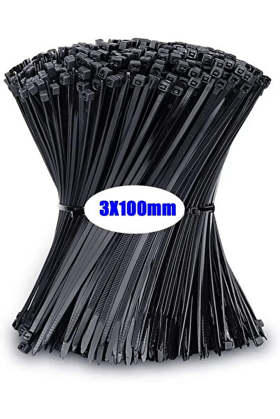 Choice26 1000 قطعة من أطواق التثبيت البلاستيكية السوداء مقاس 3 × 100 مم، أربط...