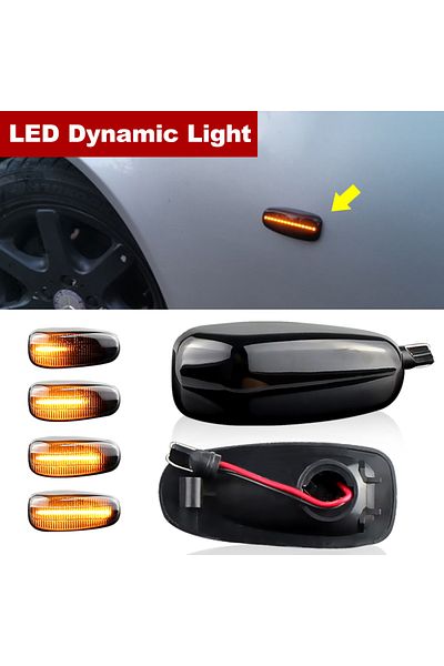 Choice 2pcs Dynamic Light 2PCS Car LED Smoked Dynamic Turn Signal Light Side Marker Blinker Lamp For Merced