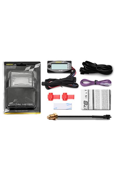 Choice 4 in 1-RPM Motorcycles water temperature VoltageTime RPM Tachometer Norxi Mini 4 in 1 LED Digital D