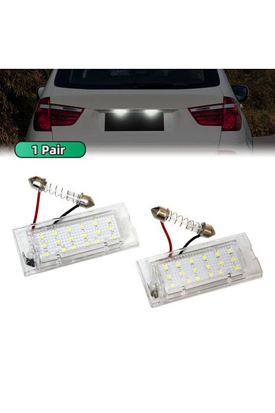 Choice Pair 2Pcs White CANbus LED Number License Plate Light Lamp 18 SMD 3528 For BMW E53 X5 1999-2003 E83