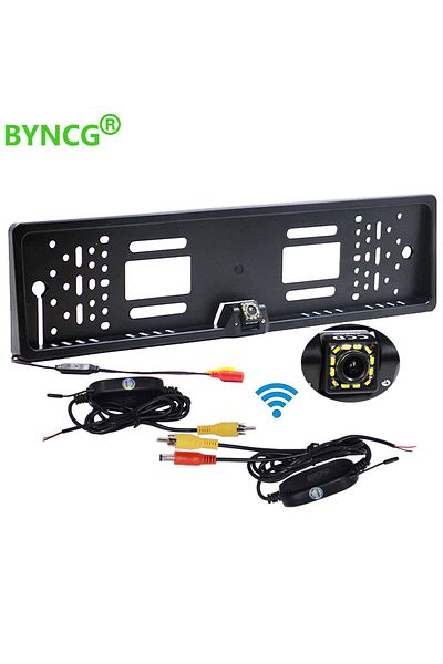 Choice wireless 12LED Parking Backup Reverse Car Wireless Rear View Camera with EU License Plate Frame CCD