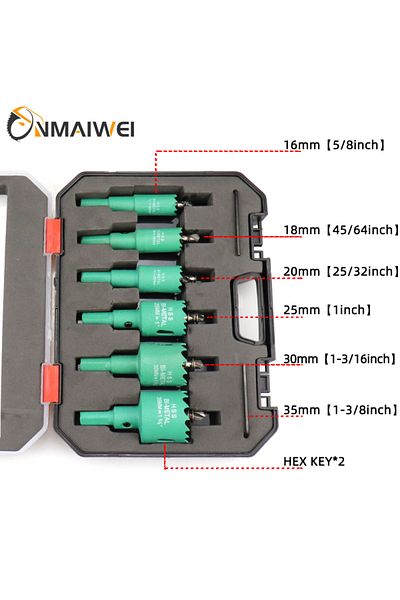 Choice 8pcs 16-35mm 8pcs16-35mm Wood Hole Saws M42 Bi-Metal Drill Bit Cutter Carpentry Tools Wood Drilling