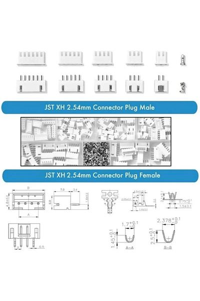 Choice 500PCS JST-XH Connector Kit - 2/3/4/5/6 Pin Housing & 2.54mm Female Socket for Cable Adapter & DI...