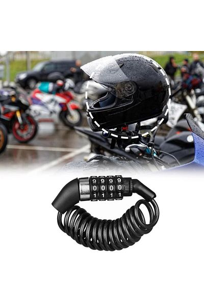 Choice Motorcycle Bicycle Anti-Theft Chain 4-Digit Password Combination Helmet Lock Safety Portable Cabl...