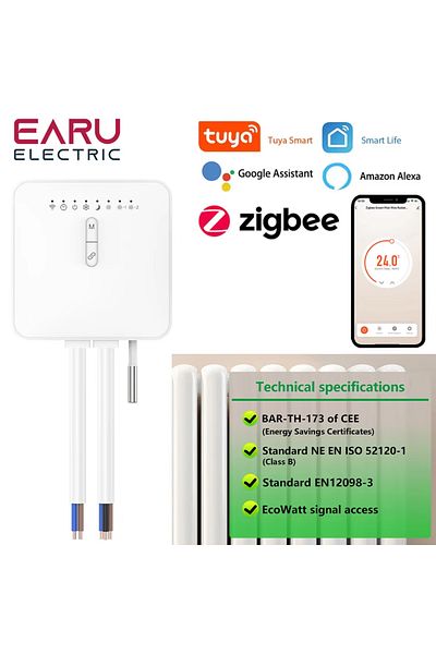 Choice Tuya ZigBee Smart Thermostat For Pilot Wire Heating Radiator Support Ecowatt Electricity Monitori...