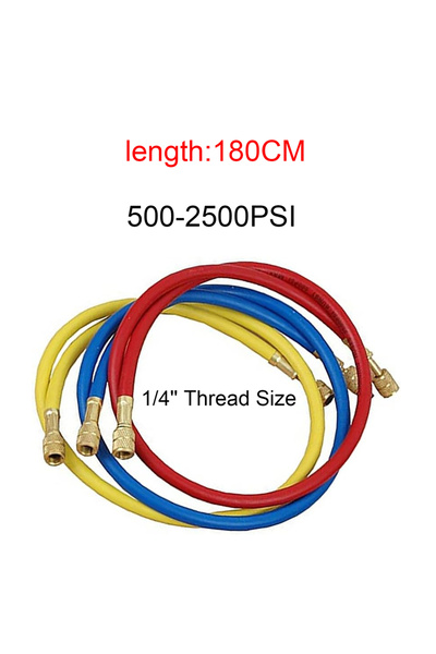 Choice11 خرطوم شحن مبرد بطول 1.8 متر، 2500 رطل/بوصة مربعة، 3 قطع، 500-25000 ر...