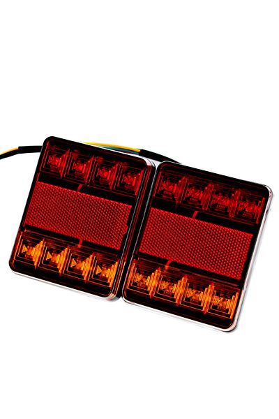Choice Red Yellow Rear Lamps for Trailer Truck Boat 8 LED Car Tail Lights 2pcs Car Styling Warning Lights D