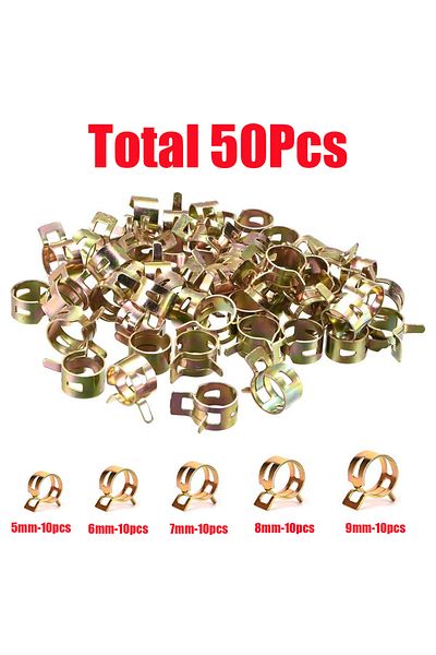 Choice 50Pcs 5mm/6mm/7mm/8mm/9mm For Choose Fuel Spring Clip Vacuum Silicon Hose Clamp Autos Spring Clip...