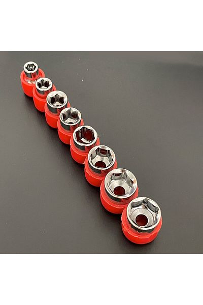 Choice Sockets 1/4" Drive Ratchet Wrench Socket Set Quick Release Hand Drive Repairing Tool with 8 pcs 5-12