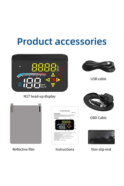 Choice M17 OBD2 GPS Dual System M17 HUD Head Up Display Windshield Speed Projector Security Alarm Water Tem