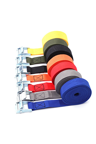 Choice أحزمة ربط بضائع السيارات ذات السقاطة الحمراء مقاس 5 أمتار × 25 مم، حزام شحن السيارات، مشبك كامة S