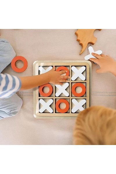 rexa Handmade Wooden XOXO Board Game – Classic Tic-Tac-Toe Strategy Game