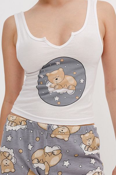 Addax Printed Shorts Pajama Set Ş099