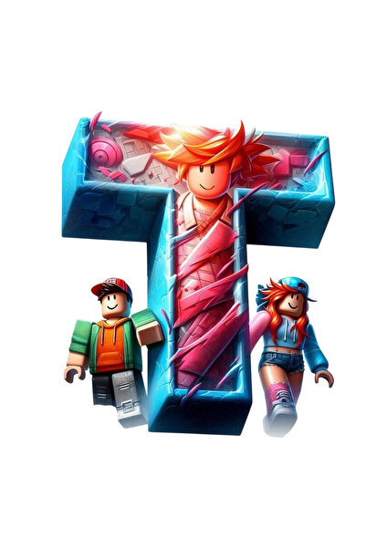 Ingift Sticker UV DTF ROBLOX litera T, inaltime 8 cm