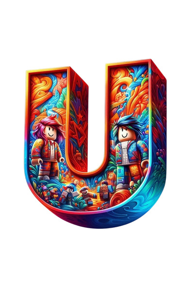 Ingift Sticker UV DTF ROBLOX litera U, inaltime 8 cm
