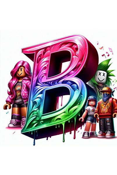 Ingift Sticker UV DTF ROBLOX litera B, inaltime 8 cm