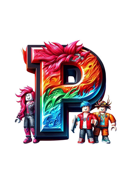 Ingift Sticker UV DTF ROBLOX litera P, inaltime 8 cm