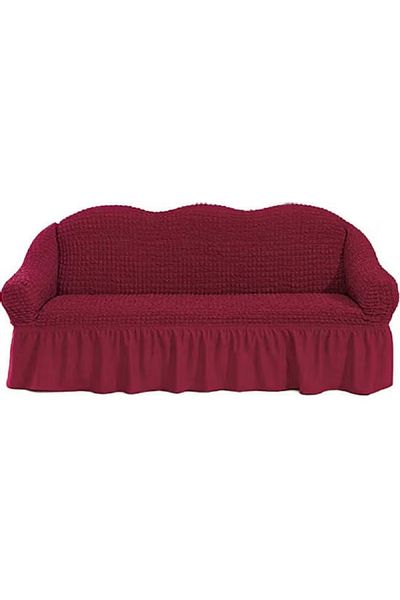 rexa Three-Seater Sofa Cover – Stretchable Fit in Dark Red (1x2x3 cm Packaging)