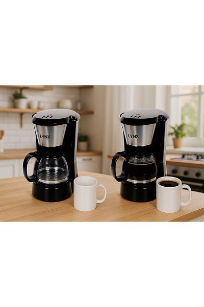 LYNX 6-Cup Electric Coffee Maker with Sleek Modern Design, 750mL Capacity, Removable Filter Basket, 2-Yea