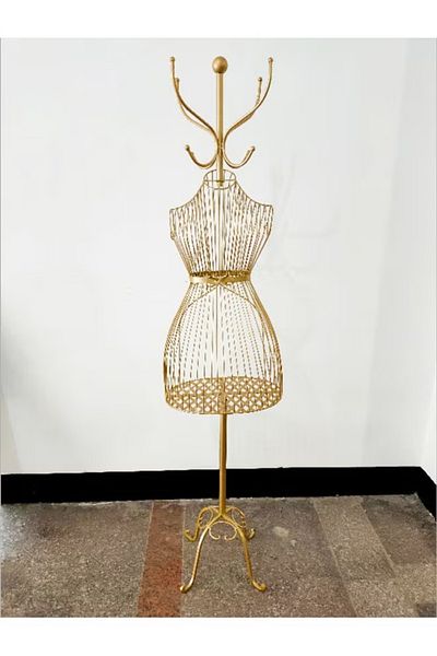 rexa Half Length Iron Female Mannequin Gold 40x29x175cm