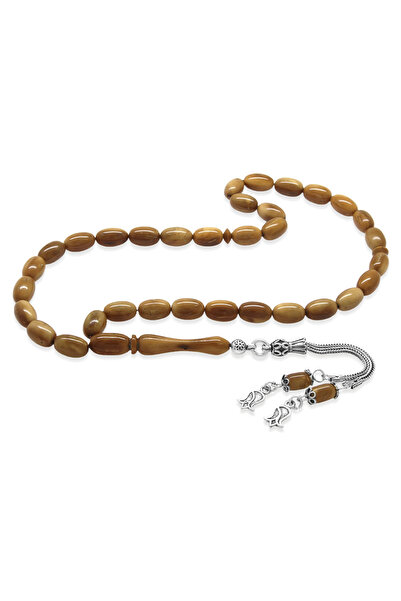 Tesbihane Κουκά Τεσβίρ – Καφέ – Ασήμι 925 με 2 Φούντες Καλάμια – Κοπή Κάψουλας