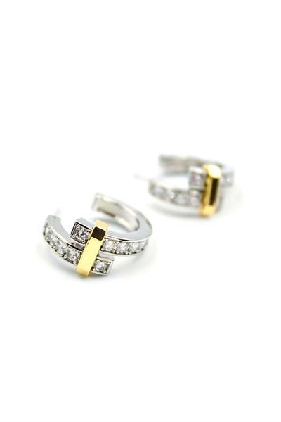 Rasanet Jewelled Hoop Earrings - Silver